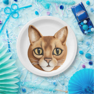 Abyssinian Cat 3D Inspiriert Pappteller