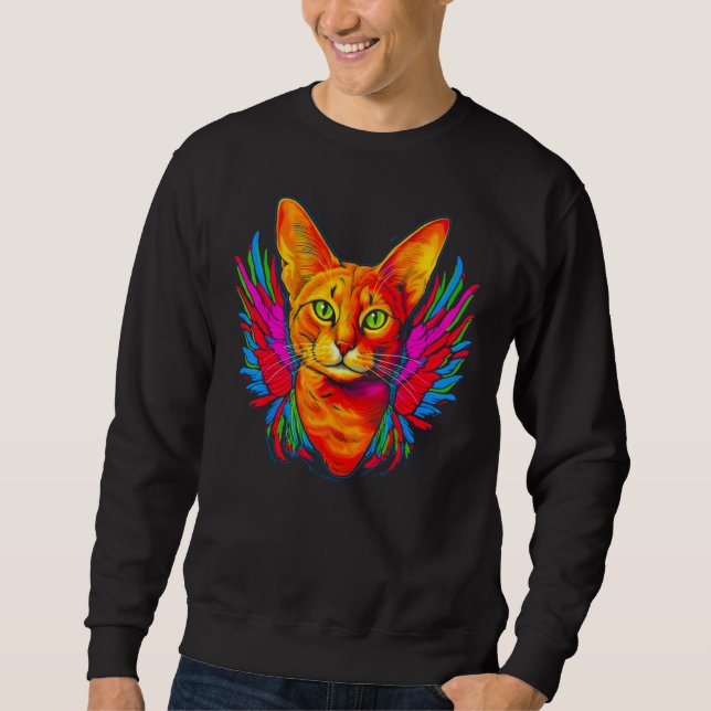 Abyssinian Cat Angel Wings Sweatshirt (Vorderseite)