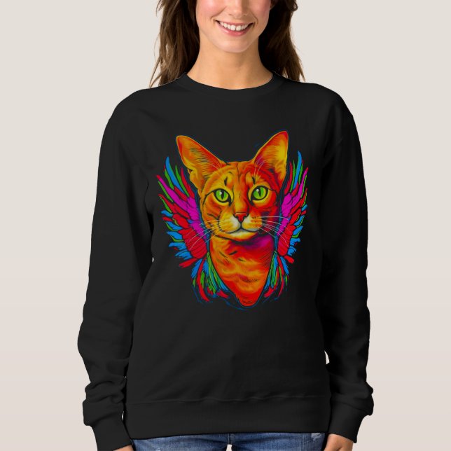 Abyssinian Cat Angel Wings Sweatshirt (Vorderseite)