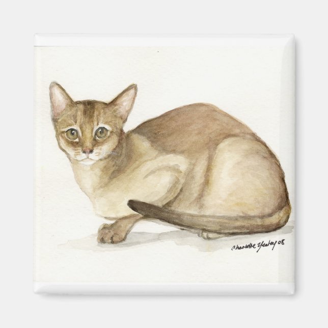 "Abyssinian Cat" Art Reproduction Magnet (Vorne)