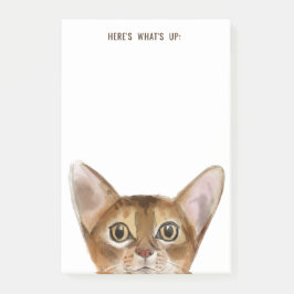 Abyssinian Cat | Bearbeitbarer Text | Hier ist, wa Post-it Klebezettel
