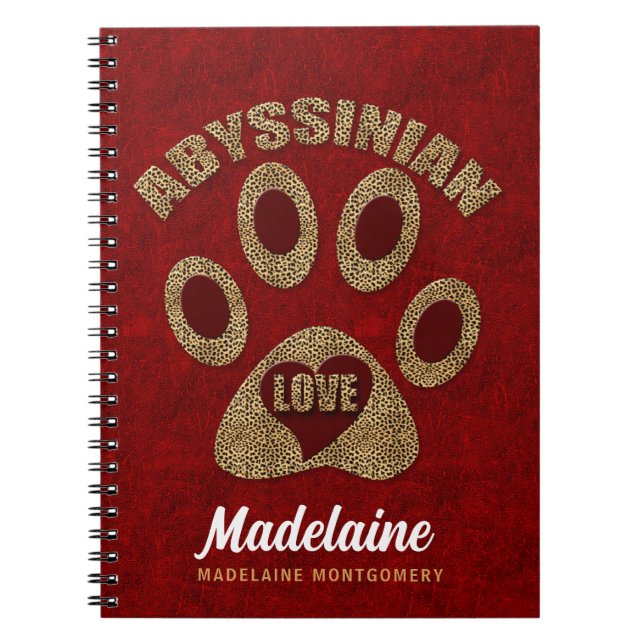 Abyssinian Cat Breed Custom Red Cheetah Notizblock (Vorderseite)