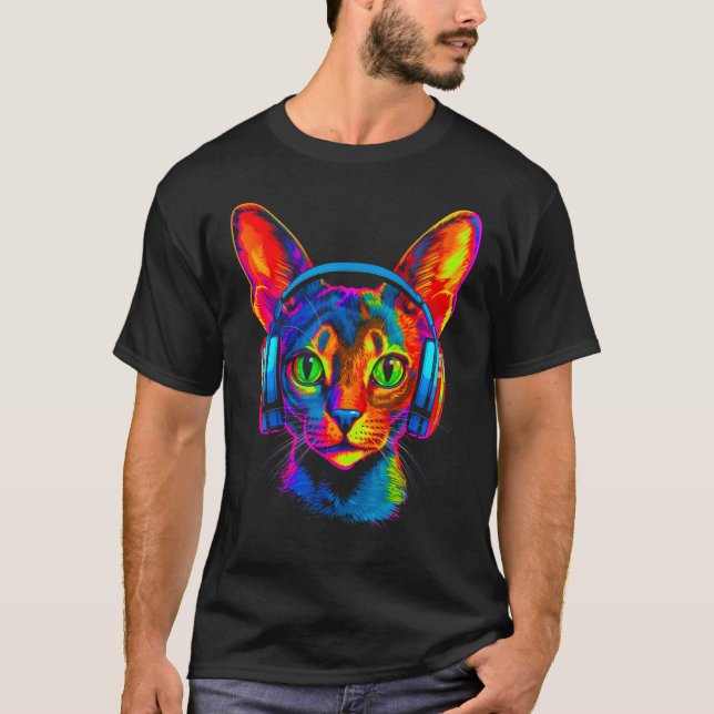 Abyssinian Cat DJ Festival T-Shirt (Vorderseite)