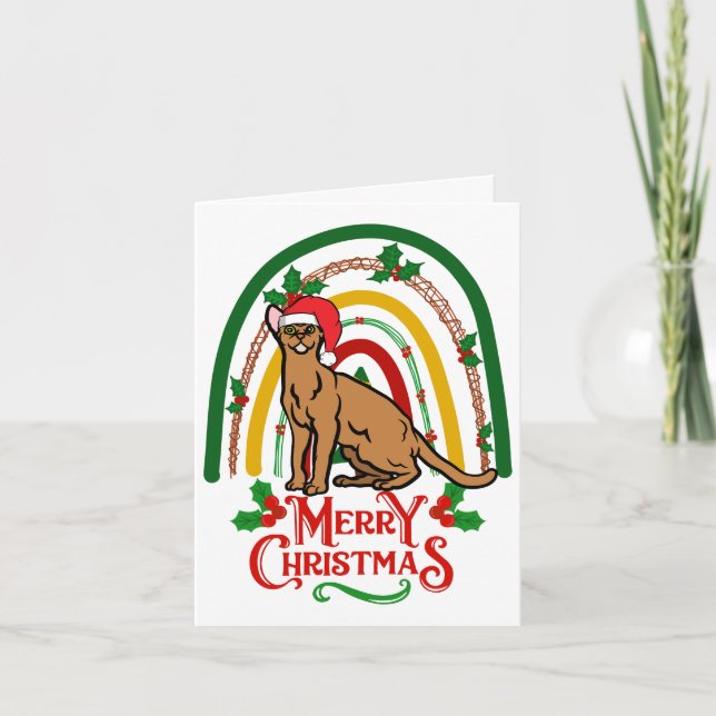 Abyssinian Cat Frohe Weihnachten Karte (Vorderseite)