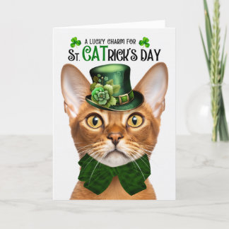 Abyssinian Cat Funny St. CATrick's Day Lucky Charm Feiertagskarte