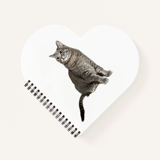 Abyssinian Cat Heart Shaped Spiral Notebook Notizbuch (Vorderseite)