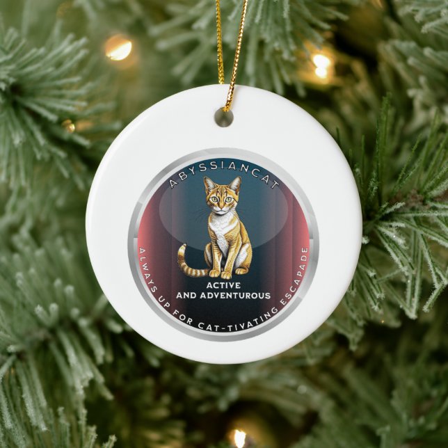 Abyssinian Cat Keramik Ornament (Baum)