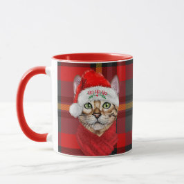 Abyssinian Cat Lover Karierte Weihnachten Tasse