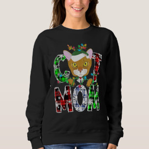Abyssinian Cat Mama Lights Kariert Xmas Pajama Rei Sweatshirt