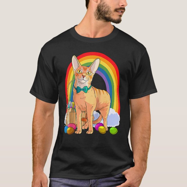Abyssinian Cat Ostereier Bunny Raglan T-Shirt (Vorderseite)