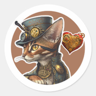 Abyssinian Cat Runder Aufkleber