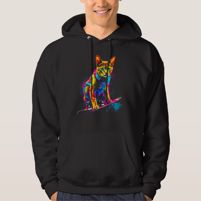 Abyssinian Cat Snowboard Hoodie (Vorderseite)