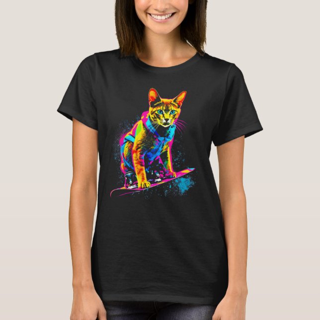Abyssinian Cat Snowboard T-Shirt (Vorderseite)