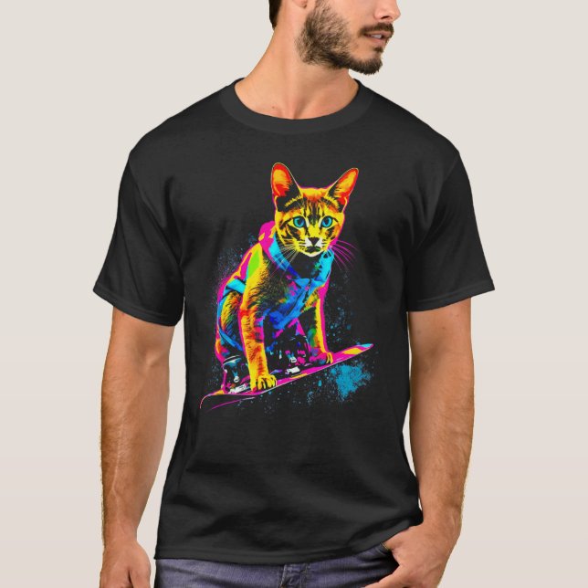Abyssinian Cat Snowboard T-Shirt (Vorderseite)