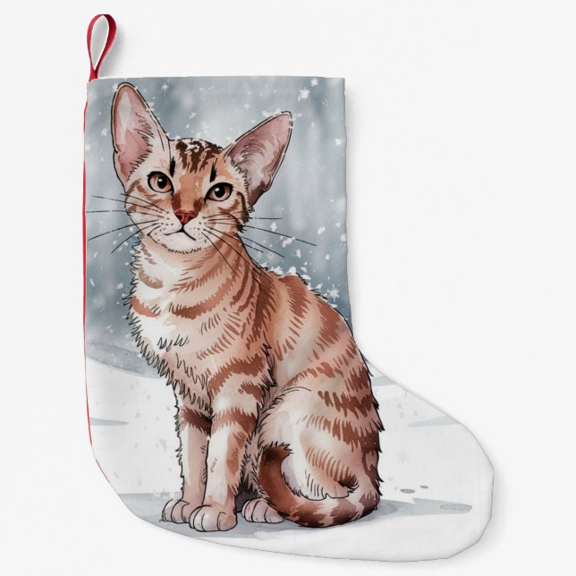 Abyssinian Cat Weihnachten Weihnachten Weihnachten Kleiner Weihnachtsstrumpf (Vorderseite)