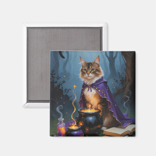 Abyssinian Cat Whimsical Halloween Malerei Magnet