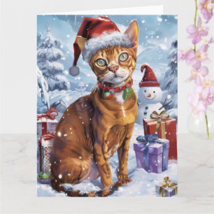 Abyssinian Cat Winter Wonderland Weihnachtsfreude Karte