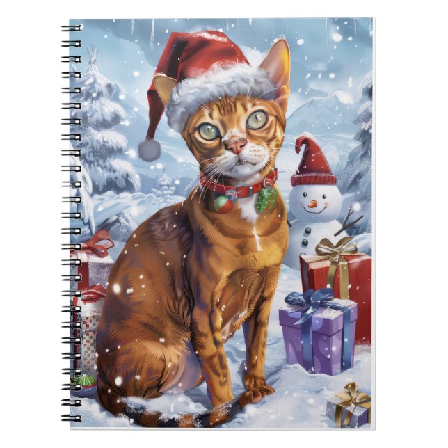 Abyssinian Cat Winter Wonderland Weihnachtsfreude Notizblock (Vorderseite)