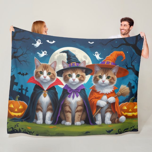 Abyssinian Cats Pumpkin Halloween Funny Fleecedecke (Beispiel)