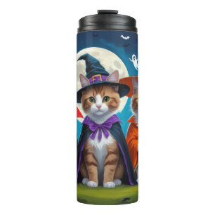 Abyssinian Cats Pumpkin Halloween Funny Thermosbecher