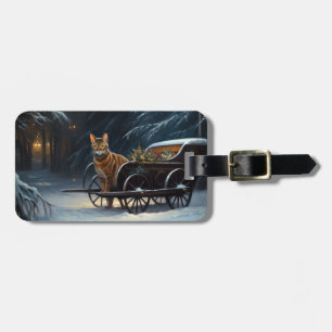 Abyssinian Snowy Sleigh Ride Weihnachtsdekor Gepäckanhänger