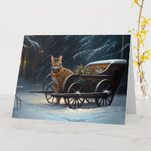Abyssinian Snowy Sleigh Ride Weihnachtsdekor Karte