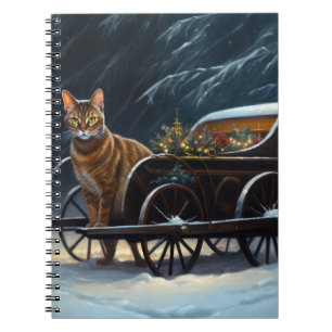 Abyssinian Snowy Sleigh Ride Weihnachtsdekor Notizblock