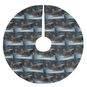 Abyssinian Snowy Sleigh Ride Weihnachtsdekor Polyester Weihnachtsbaumdecke