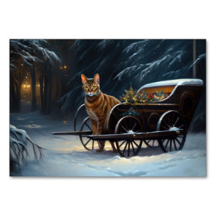 Abyssinian Snowy Sleigh Ride Weihnachtsdekor Tischnummer