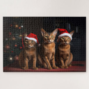 Abyssinier am Kamin Weihnachten Puzzle