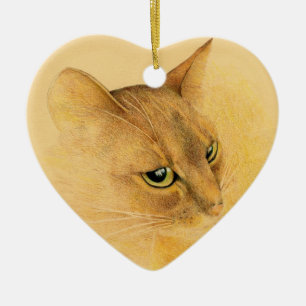 Abyssinische Katzen-Verzierung Keramikornament