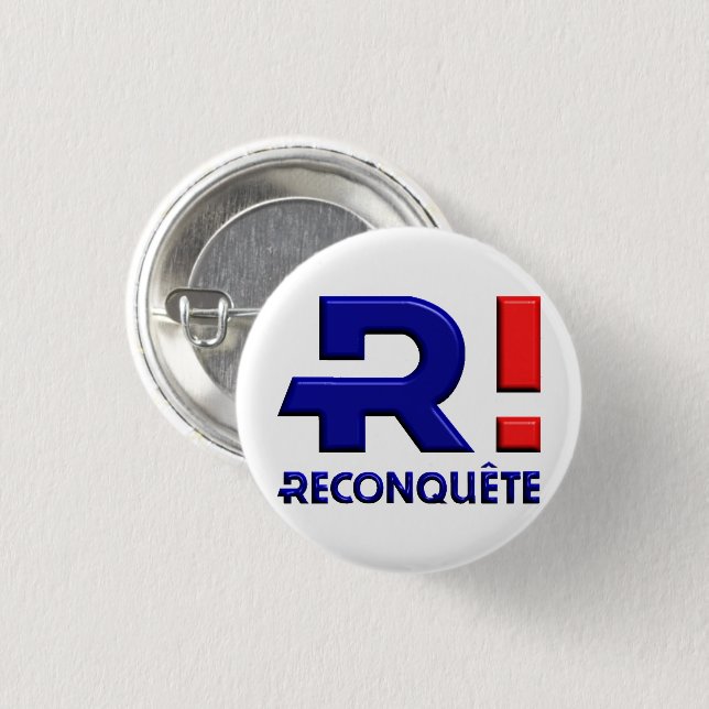 Abzeichen 32 mm, Membre Pionnier de Reconquête Button (Vorne & Hinten)