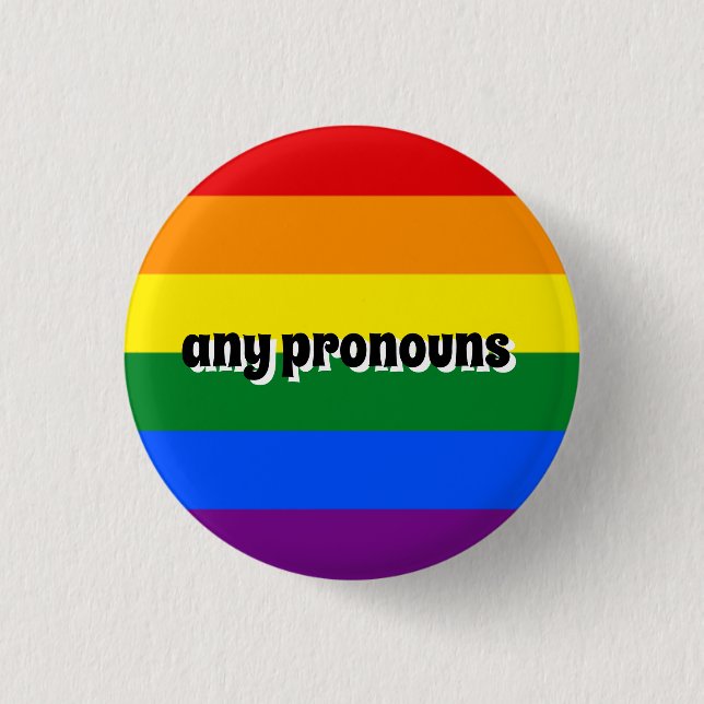 Abzeichen "Any Pronouns" Button (Vorderseite)