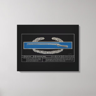 Abzeichen bekämpfen Infanterie Leinwanddruck