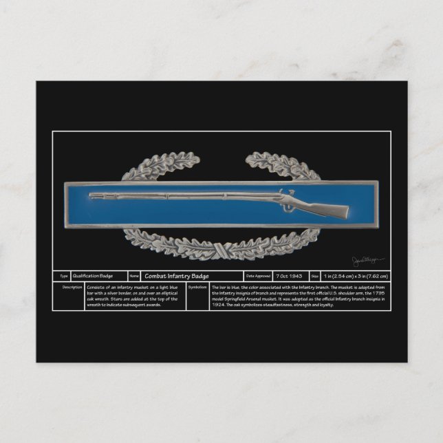 Abzeichen bekämpfen Infanterie Postkarte (Vorderseite)