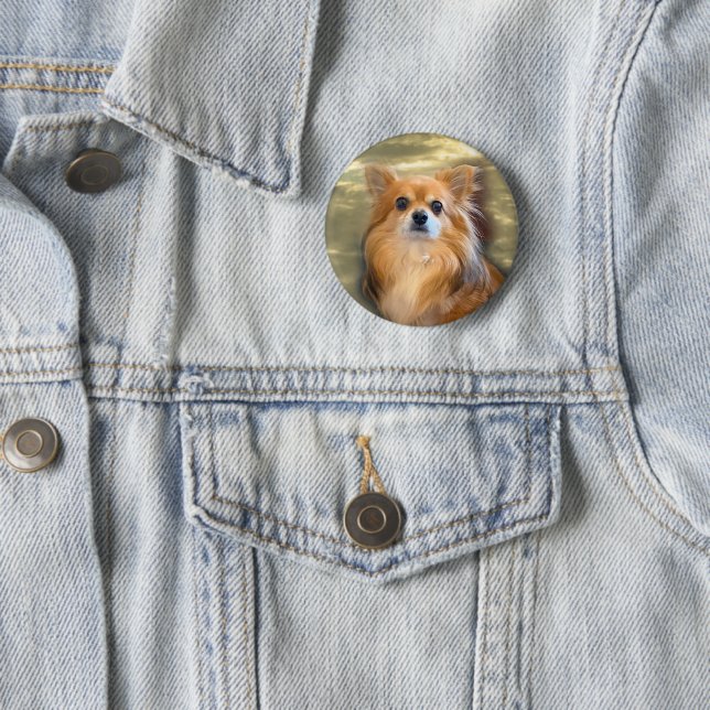 Abzeichen Chihuahua Foto Mode Pin Button (Beispiel)