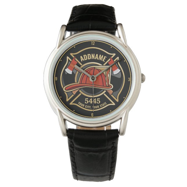 Abzeichen der Abteilung Feuerwehr ADD Armbanduhr (Vorderseite)