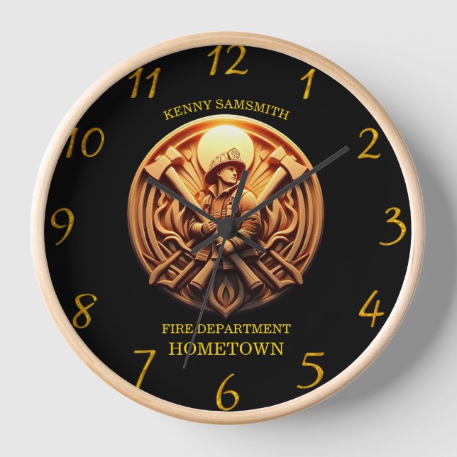 Abzeichen der Feuerwehr als Symbol für Tapferkeit Uhr (Vorderseite)