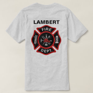 Abzeichen der Feuerwehr mit Name T-Shirt