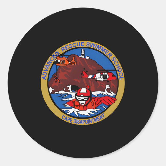 Abzeichen der Küstenwache für Fortgeschrittene Ret Runder Aufkleber (Vorderseite)