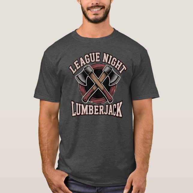 Abzeichen der Liga Night Lumberjack Crossed Hatche T-Shirt (Vorderseite)