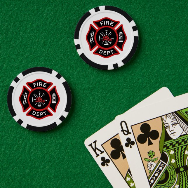 Abzeichen des Feuerwehrmanns Red Pokerchips (Pokertisch (doppelt))