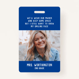 Abzeichen des Fotos in blau für Lehrkräfte oder Kr Ausweis