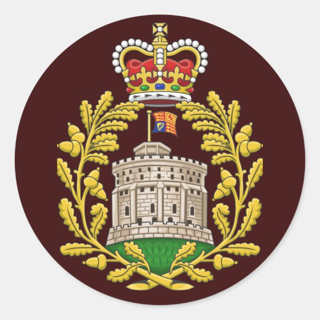 Abzeichen des Hauses Windsor Runder Aufkleber (Vorderseite)