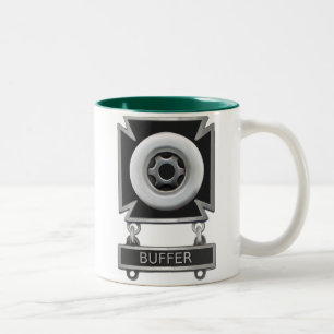 Abzeichen des Puffertreibers Zweifarbige Tasse