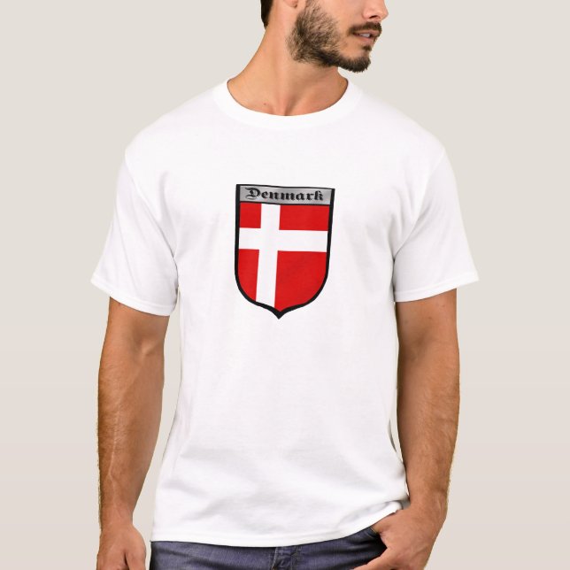 Abzeichen-Emblemgeschenke Dänemark-Schildes T-Shirt (Vorderseite)