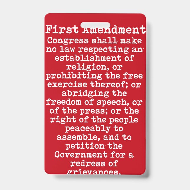 Abzeichen "First Amendment" Ausweis (Vorderseite)