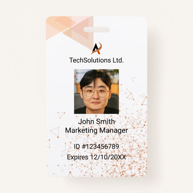 Abzeichen für benutzerdefinierten Mitarbeiternamen Ausweis (Vorderseite)