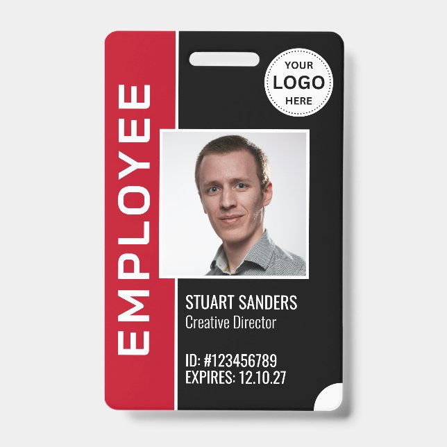 Abzeichen für das Red Black Corporate Logo Mitarbe Ausweis (Vorderseite)