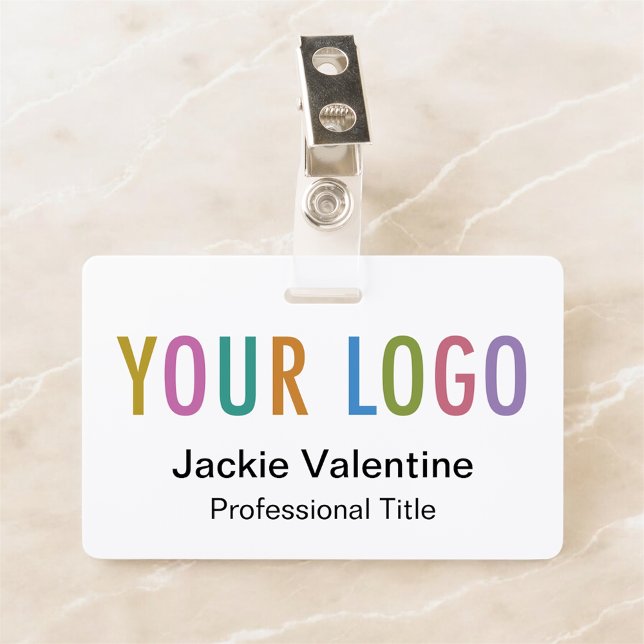 Abzeichen für den benutzerdefinierten PVC-Namen mi Ausweis (MISOOK White Horizontal Name Badge with Logo on Top)